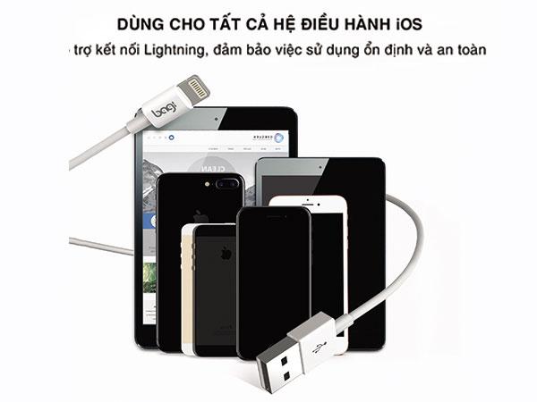 Cáp sạc Lightning Bagi Chuẩn MFi Cho Iphone/Ipod/Ipad - Bảo hành 12 tháng