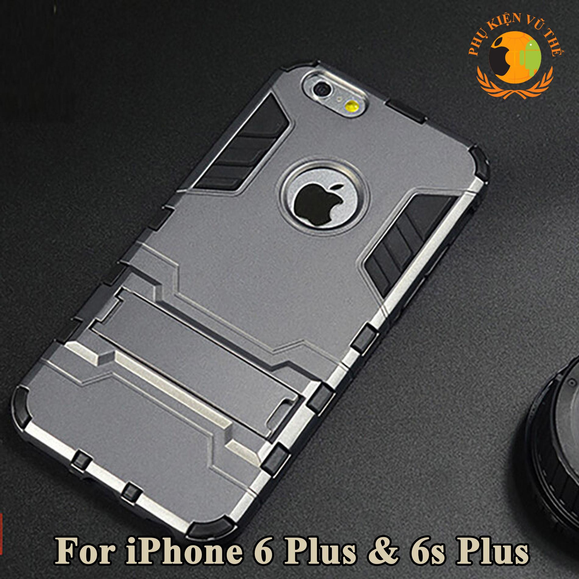 Ốp Lưng Chống Sốc Iron Man Cho iPhone 6 Plus 6s Plus Có Dựng Lưng