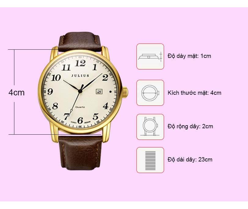 ĐỒNG HỒ NAM JA-508MC JULIUS HÀN QUỐC DÂY DA (NÂU VÀNG)