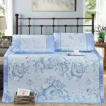 chiếu lụa hoa điều hòa 1m6-2m cực mát tặng 2 vỏ gối