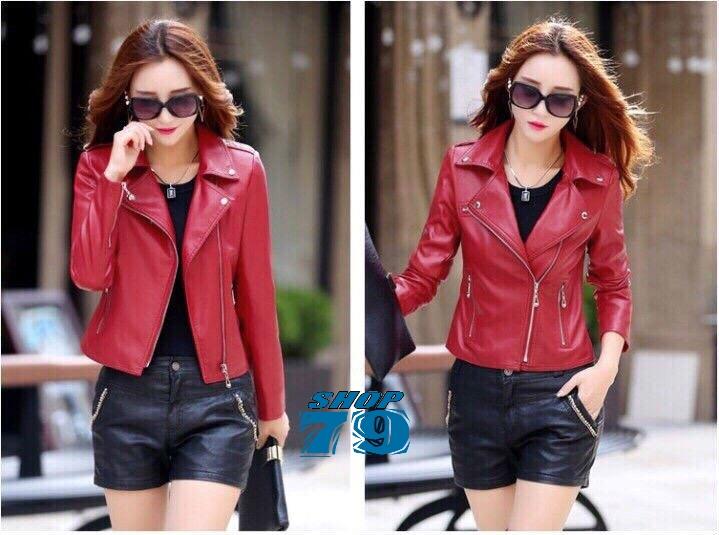 Áo Khóac Da Nữ Emma Kiểu Vest Đỏ Cao Cấp - ZN9