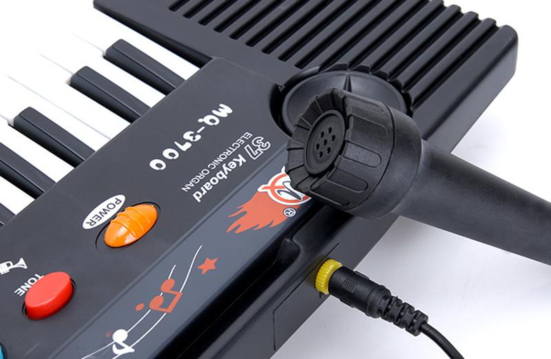 Đồ chơi trẻ em đàn organ có mic cho bé tập hát (Đen)