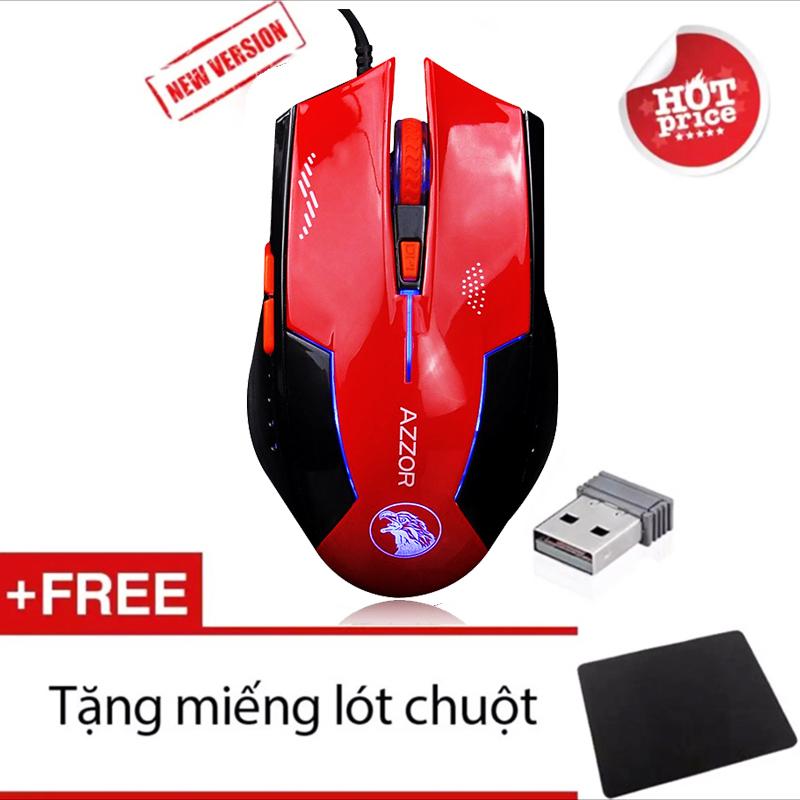 [Tặng lót chuột] Chuột Azzor Eagle Pin Sạc Không Dây Version 3 Click cực êm