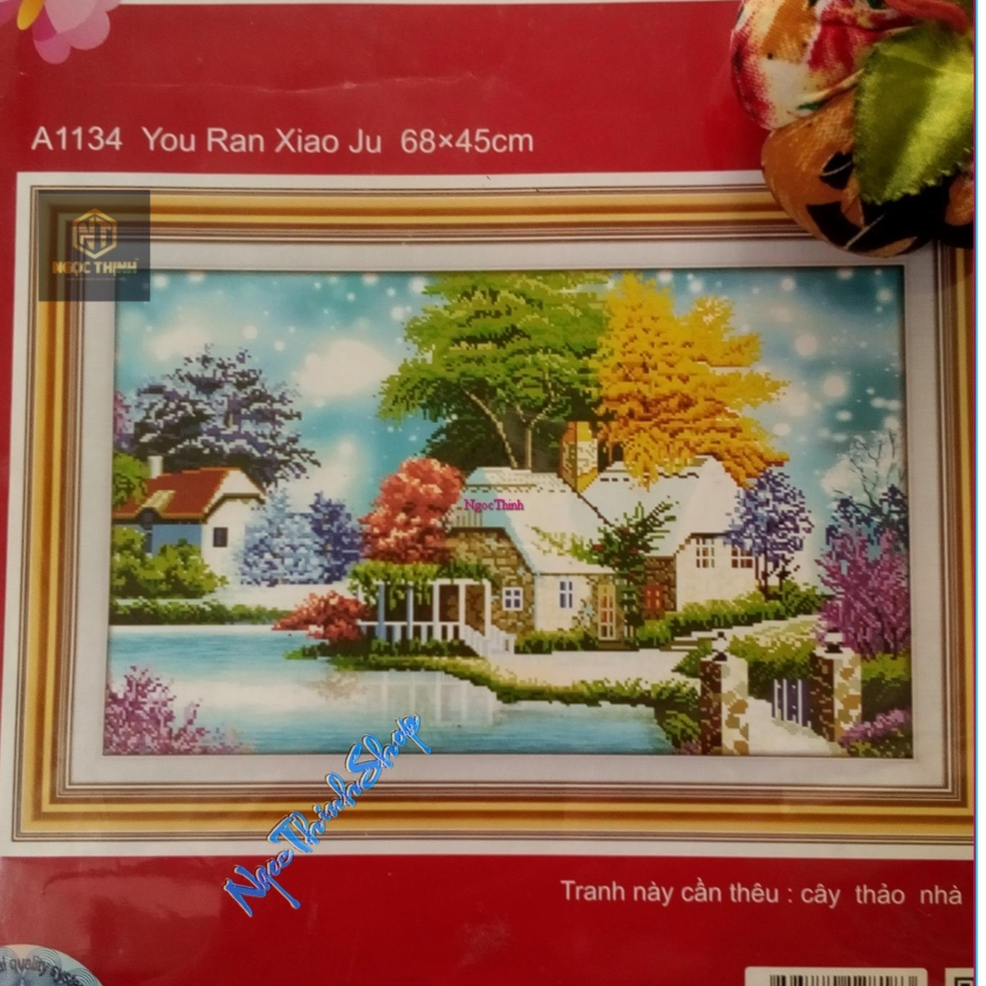 Tranh thêu chữ thập phong cảnh 5D A1134