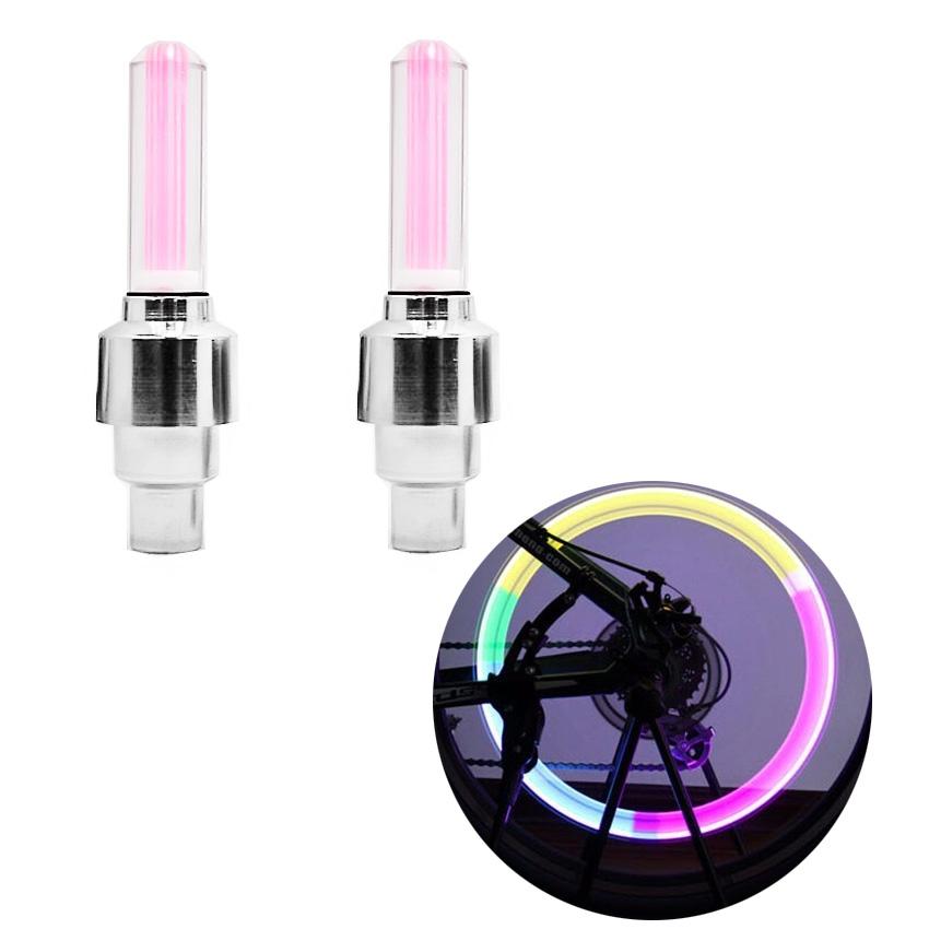 Bộ 2 đèn led gắn van bánh xe đạp (led đỏ)