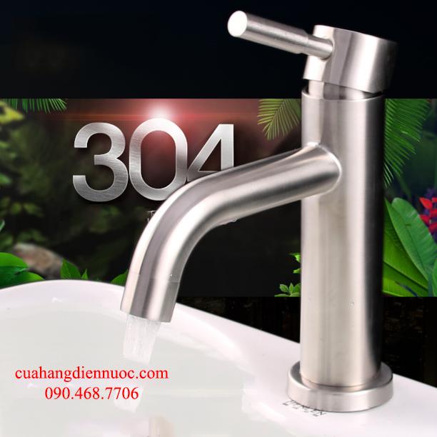 Vòi chậu rửa mặt nóng lạnh cao cấp Inox 304 SNL17 tặng đôi dây cấp inox