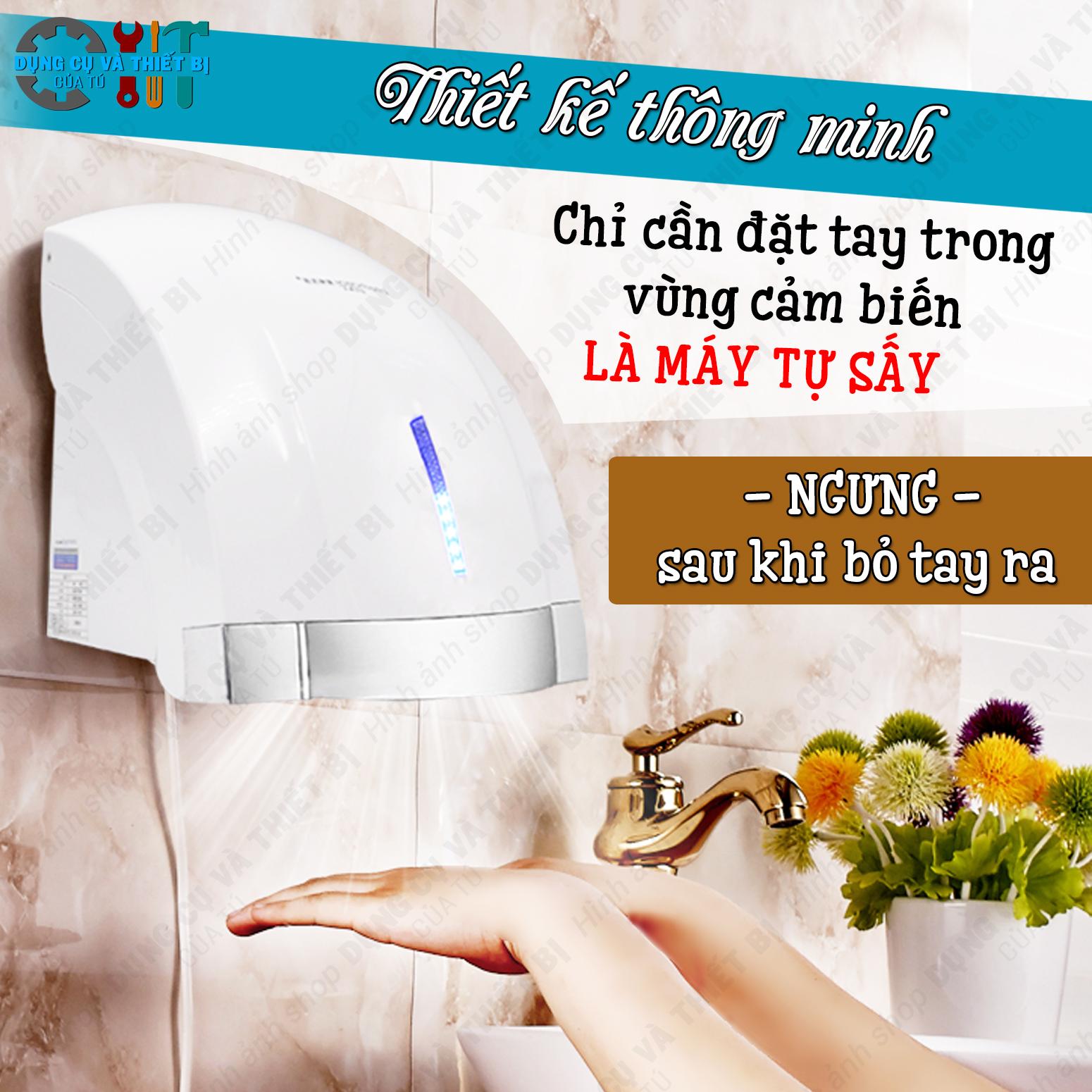 MÁY SẤY KHÔ TAY GẮN TƯỜNG CẢM BIẾN CAO CẤP - tặng vớ cotton