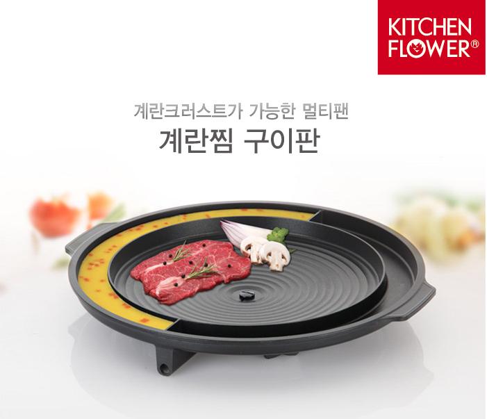 Chảo nướng KITCHEN FLOWER sản xuất Hàn Quốc siêu bền NY-2499 / Hàng nhập khẩu.