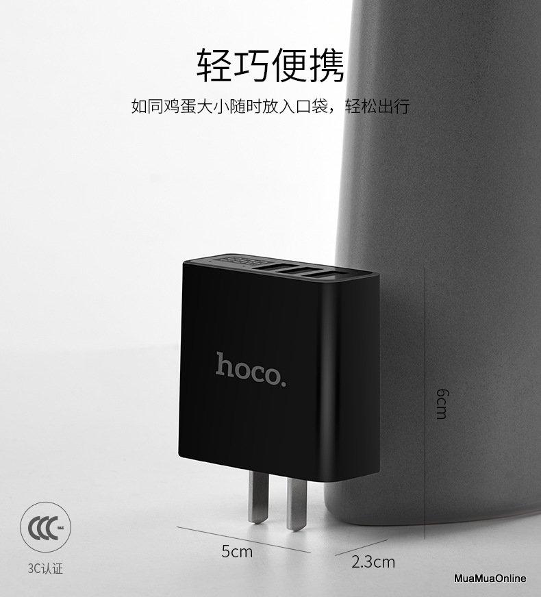 Cóc Sạc Hoco C15 3 Cổng Usb 3.0A Cao Cấp