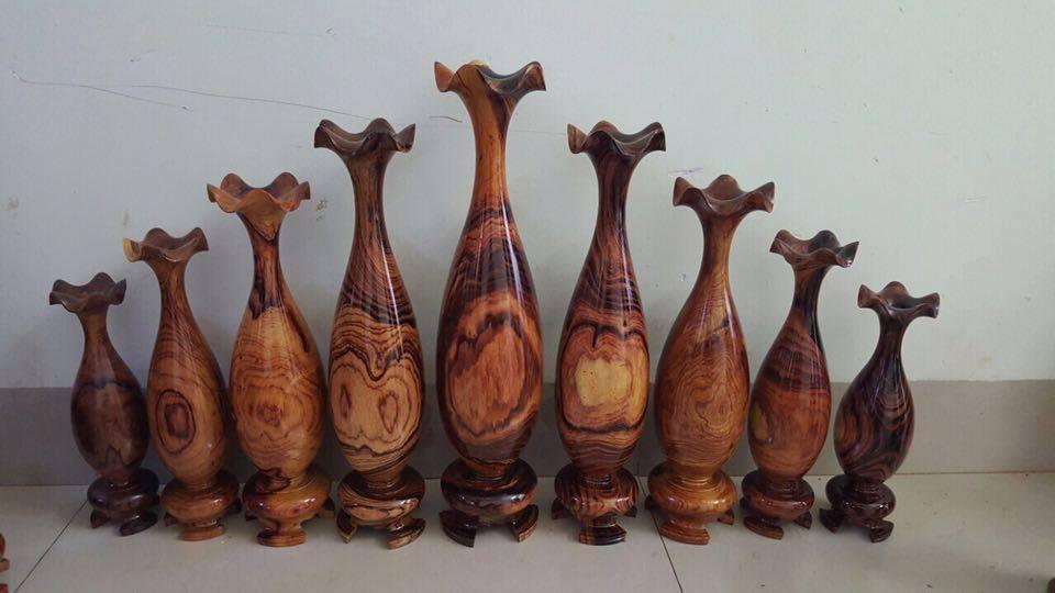 Bộ lục bình  9 món.gỗ cẩm vân thớ trang trí nhà cửa hàng hiếm