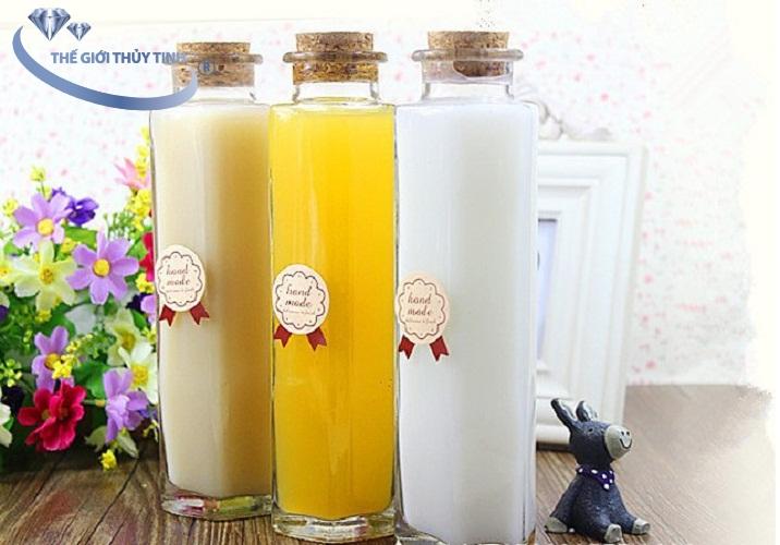 [HCM]Chai Thủy Tinh Lục Giác 350ML Nút Bần
