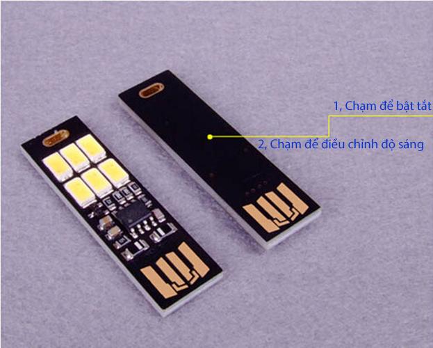 Đèn 6 LED siêu mỏng cắm cổng USB cảm ứng chạm