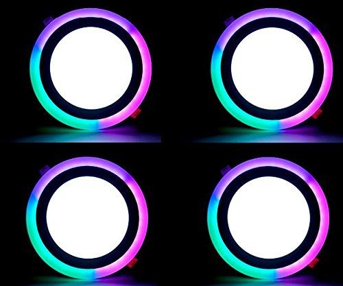 Combo 6 đèn led âm trần 3+3W 3 chế độ màu viền (xanh dương, xanh lá, hồng)