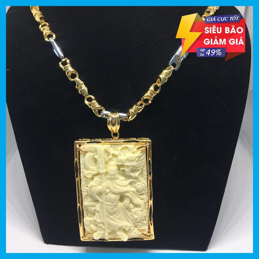 Dây chuyền phong thủy nam bạc Thái mạ vàng 18k cao cấp mặt Quan Vũ (vàng)