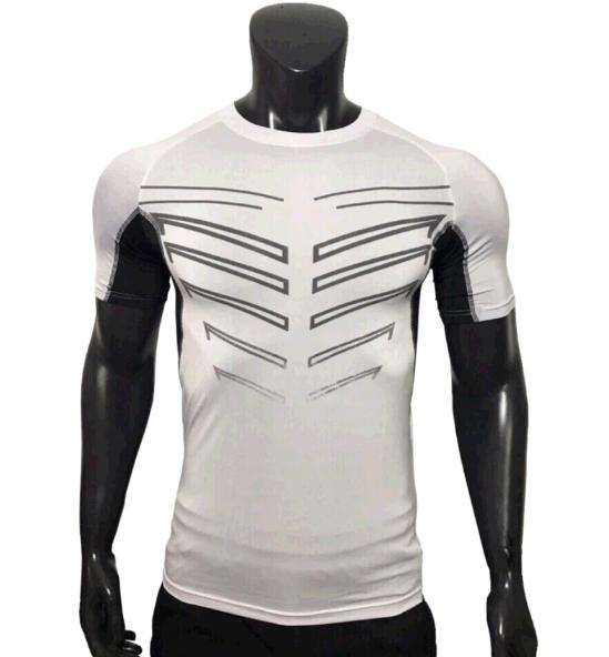 Áo thun nam Body Gym rằn ri (Trắng)