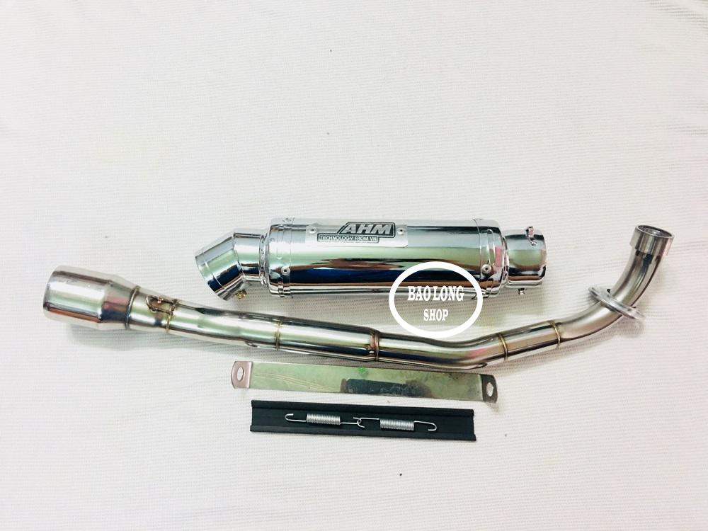 Pô AHM full cổ dành cho Sirius 110cc,Jupiter (màu Inox)
