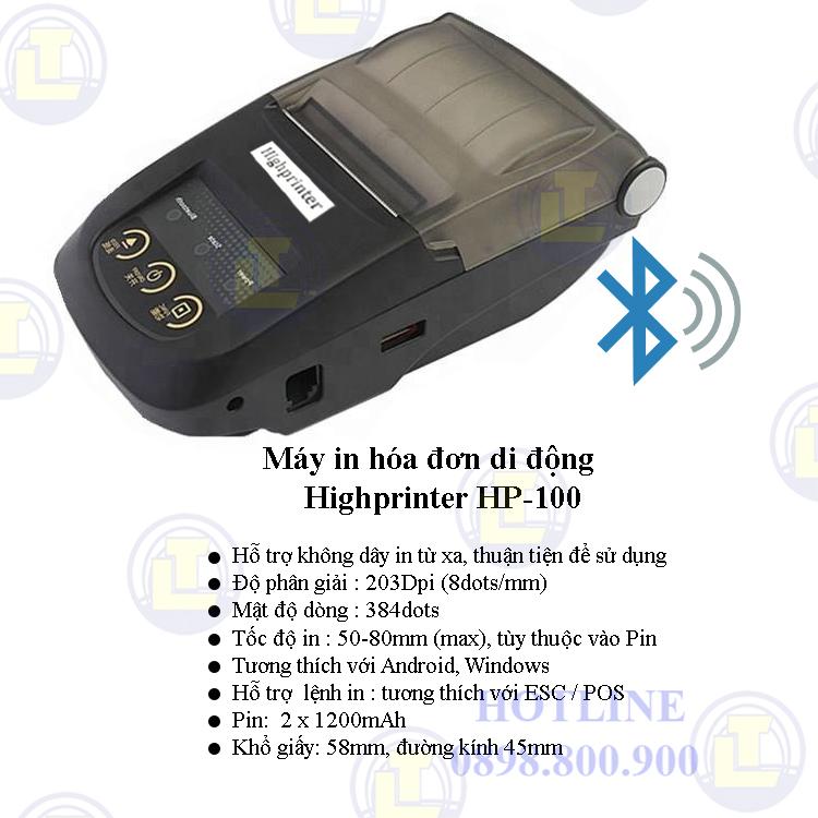 Máy in hóa đơn di động Highprinter HP-100
