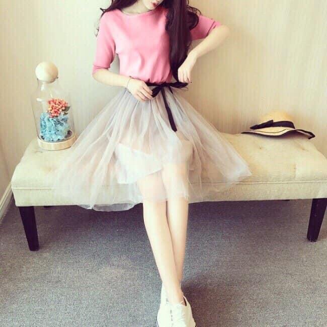 SÉT ÁO+VÁY LƯỚI