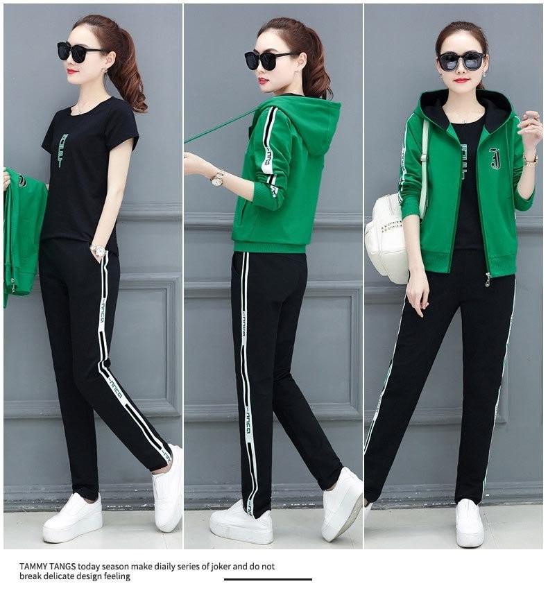 Bộ quần áo thể thao thu đông 3 món cao cấp