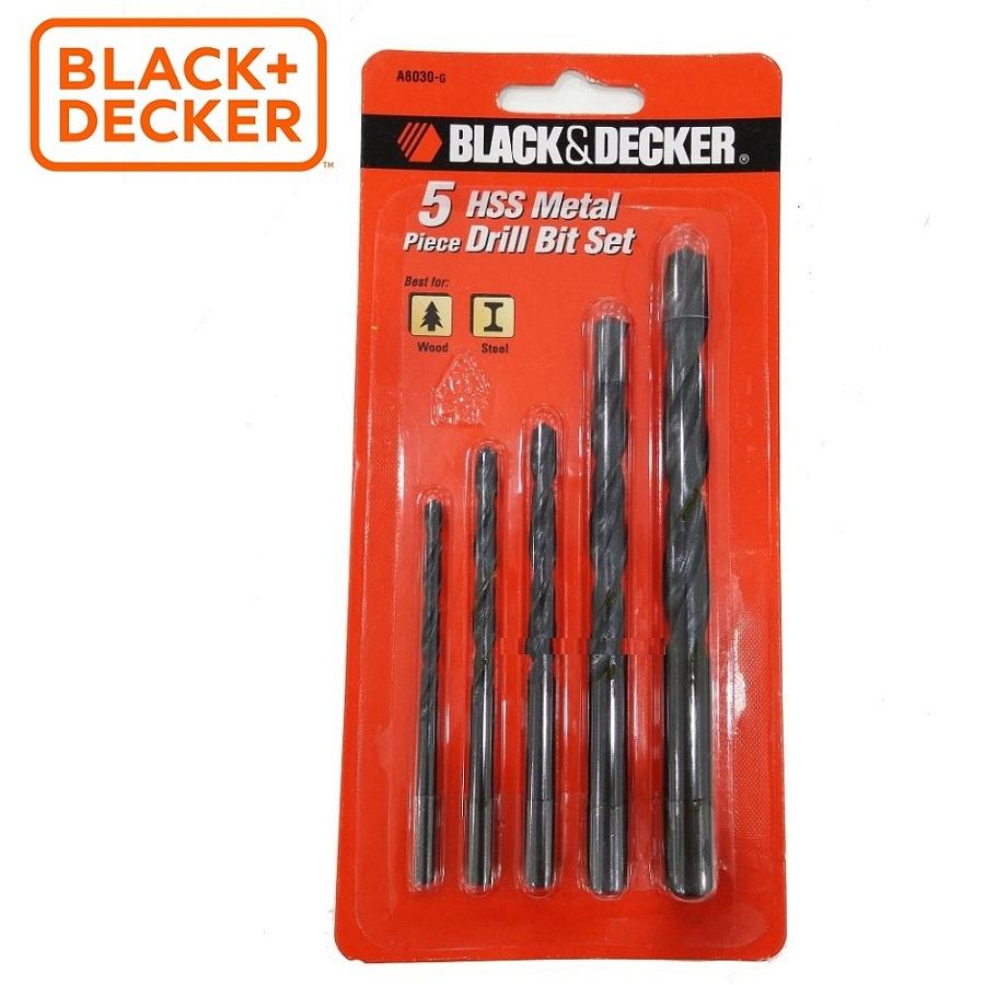 BLACK+DECKER - A8030G Hộp mũi khoan sắt 5 chi tiết