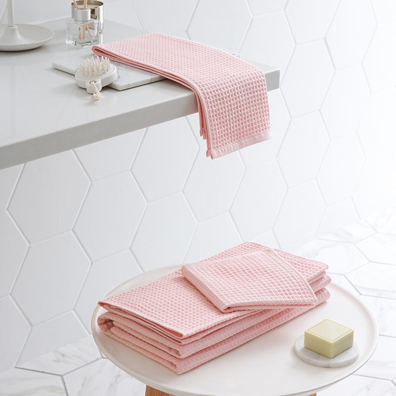 Taobaoxinxuan 100% Cotton Vải Waffle (Vải Tổ Ong) Băng Tã Mềm Mại Khăn Vuông Khăn Mặt Khăn Tắm Bộ 3 Miếng Phù Hợp Với Tổ Hợp Màu Xám 2 Màu Có Thể Lựa Chọn