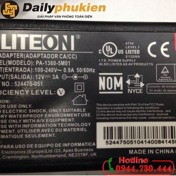 Adapter 12V 3A Cho Đầu Ghi Camera