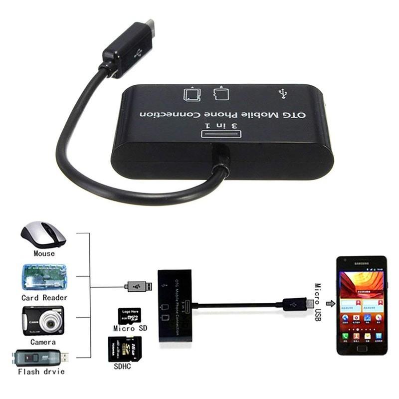 Đầu đọc thẻ Android + Hub OTG 3 trong 1