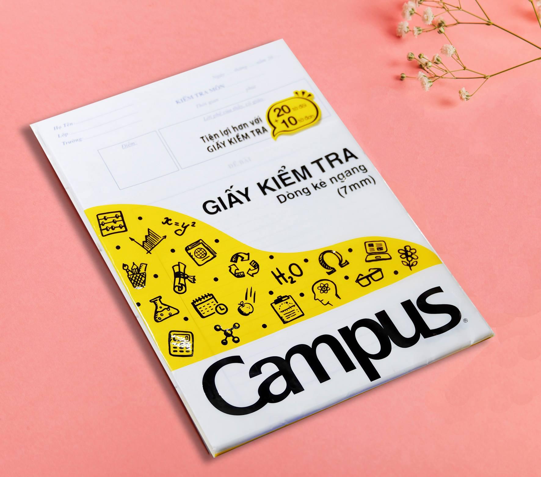 Giấy kiểm tra kẻ ngang không chấm Campus tờ đơn, đôi