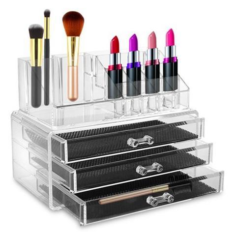 Kệ đựng mỹ phẩm 4 tầng cao cấp nhựa mica trong suốt siêu bền, ke dung my pham 4 tang cao cap nhua mica trong suot sieu ben