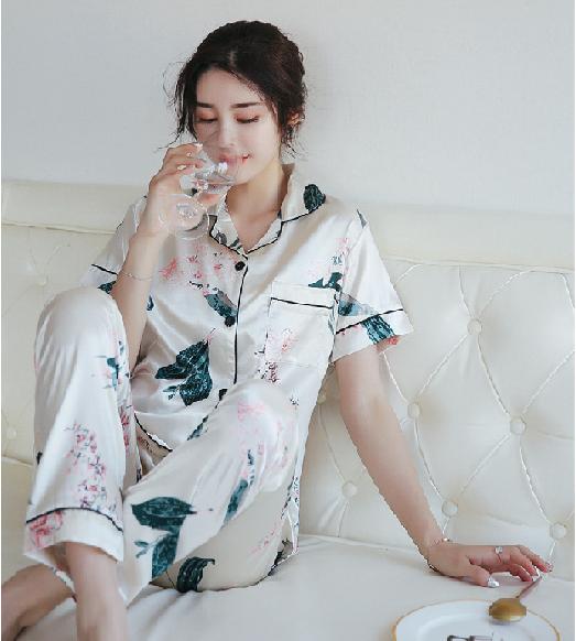 [HCM]Bộ Đồ Ngủ Dài Tay Pijama Phi Lụa Mặc Thoáng Mát Nhẹ Nhàng CDANP10