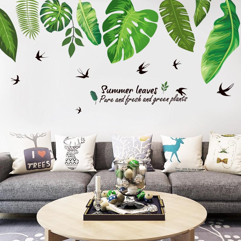 Decal dán tường Green Leaves Art Sticker Tranh Dán Tường XL8362- Decal dán tường cây xanh ,Decal dán tường hoa lá