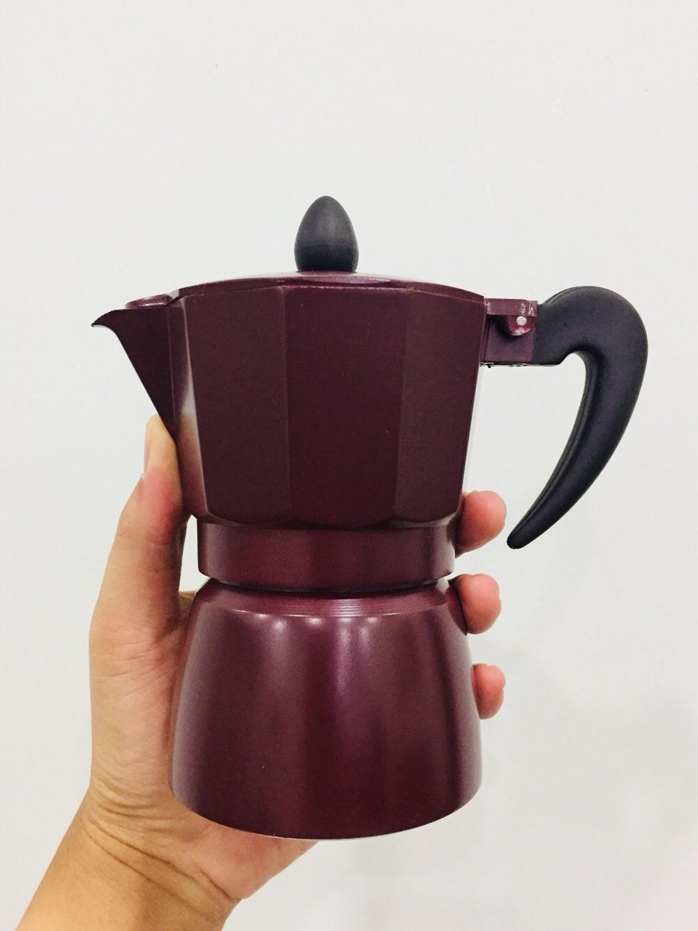 Bình pha cà phê Moka Pot 3 cup Đỏ Bordeaux