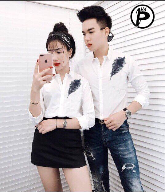 Sơmi lụa cặp nam nữ siêu chất
