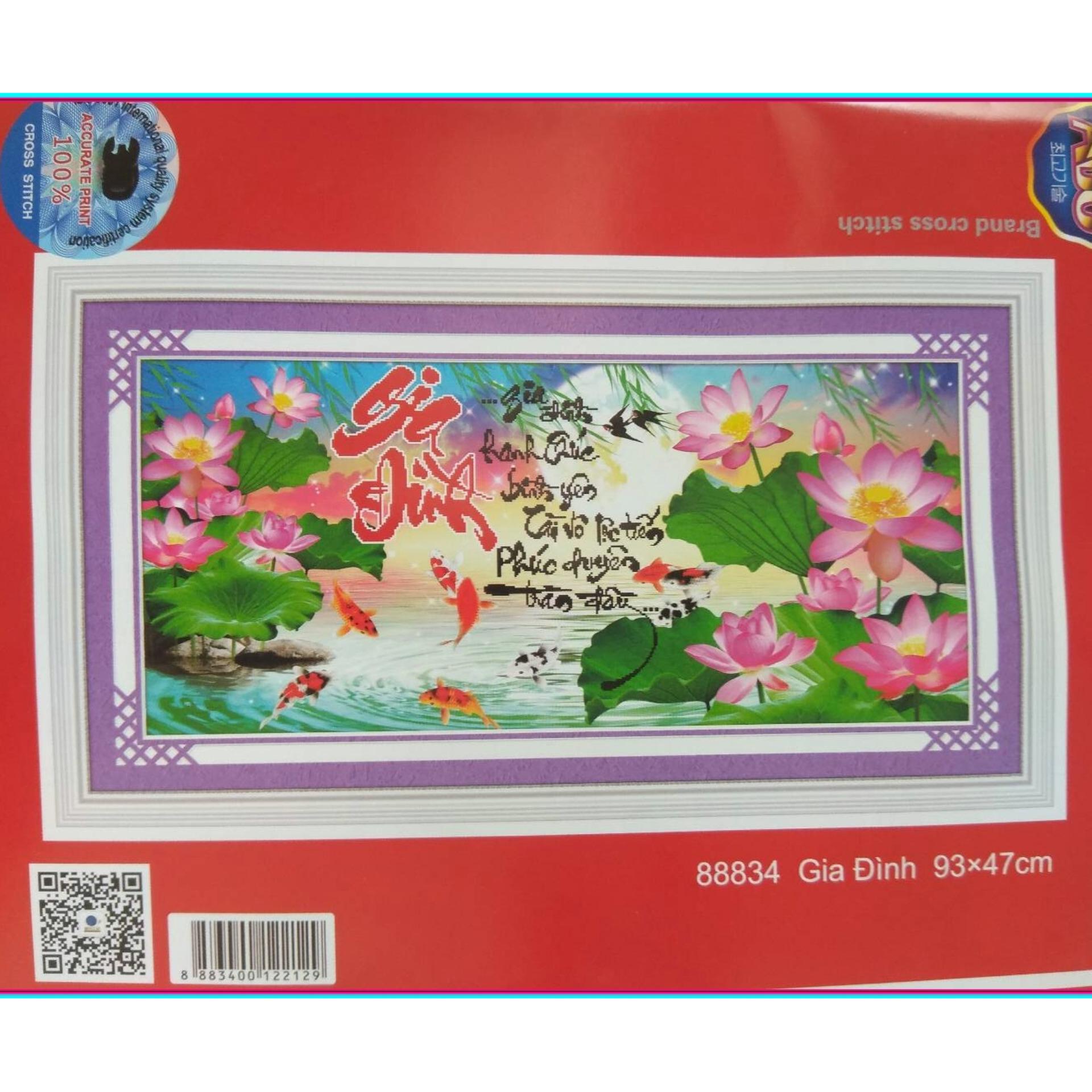 Tranh thêu chữ thập Gia đình DLH-88834-Siêu thị tranh thêu