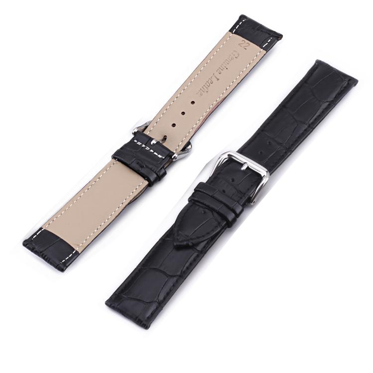 Dây đồng hồ da cao cấp SIZE 20mm (đen-B803)