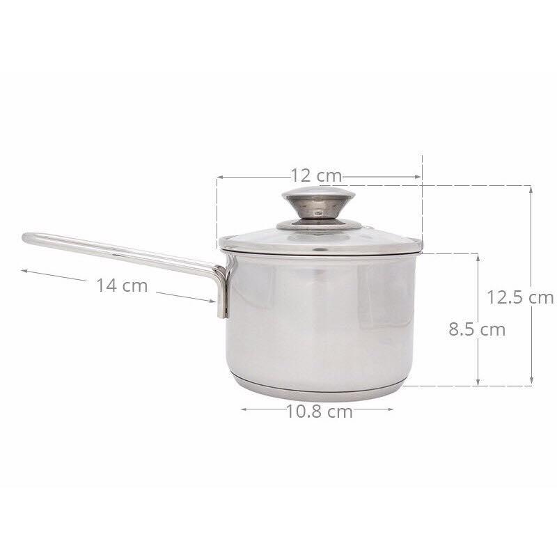 Nồi quấy bột inox 14cm nắp kính