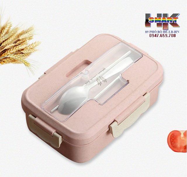 HỘP CƠM LÚA MẠCH 3 NGĂN KÈM ĐŨA THÌA INOX