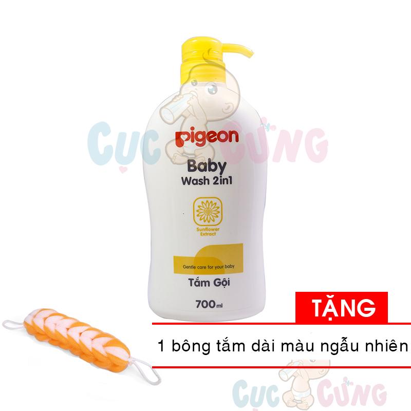 Sữa tắm gội Pigeon hoa hướng dương 700ml Tặng 1 bông tắm màu ngẫu nhiên