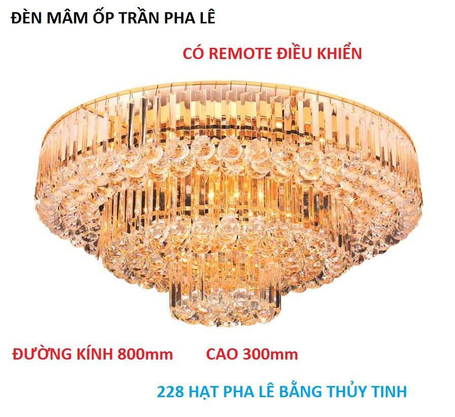 ĐÈN MÂM ỐP TRẦN PHA LÊ NC1035B đường kính 800mm cao 300mm