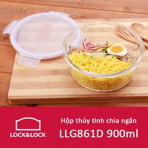 Hộp thủy tinh chia 2 ngăn chịu nhiệt lock&lock llg861d 900ml