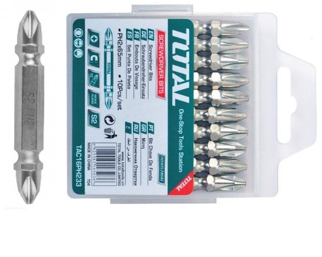 Bộ 10 mũi 2 đầu vít PH2+PH2 65mm Total TAC16PH233