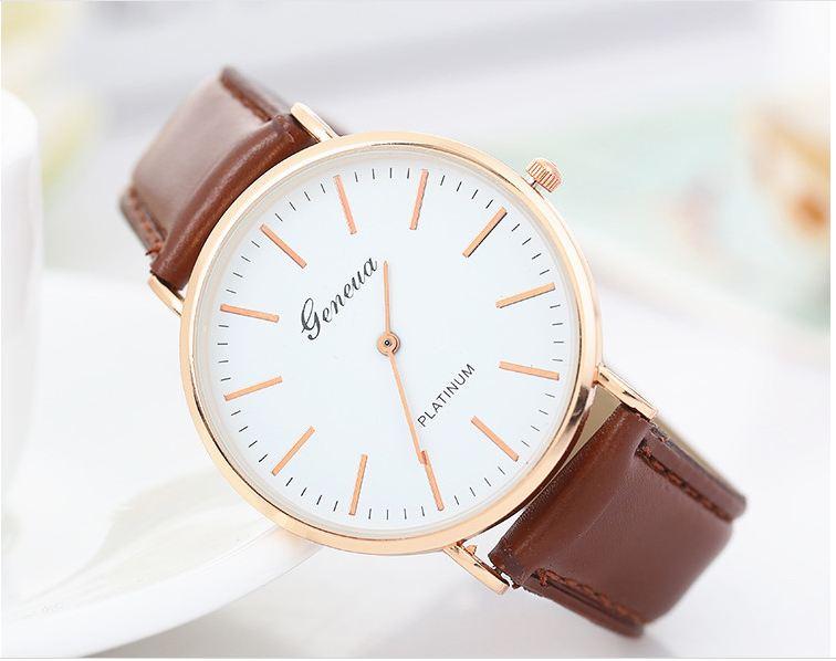Đồng hồ nam dây da cao cấp thời trang mặt mỏng Geneva Q03