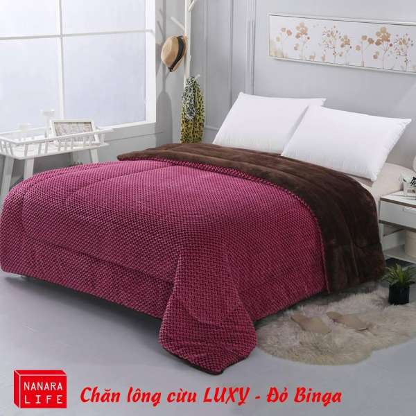 Chăn Lông Cừu Cao Cấp LUXY Nanara Life - Nhật Bản 200x230cm(Đỏ Binga)