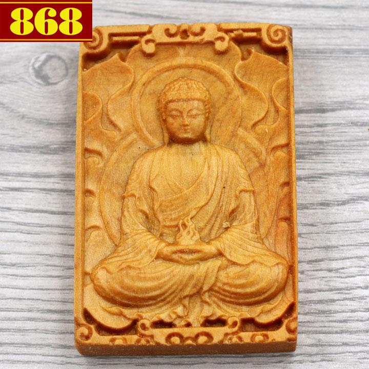 Mặt gỗ hoàng đàn phật bản mệnh Như lai Đại nhật MG19