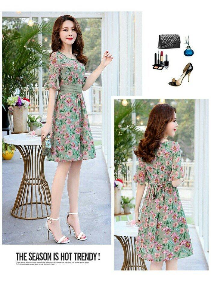 [HCM]  ĐẦM XÒE HOA ĐƠN GIẢNTHANH LỊCH BEYEU1688 - BY4336B