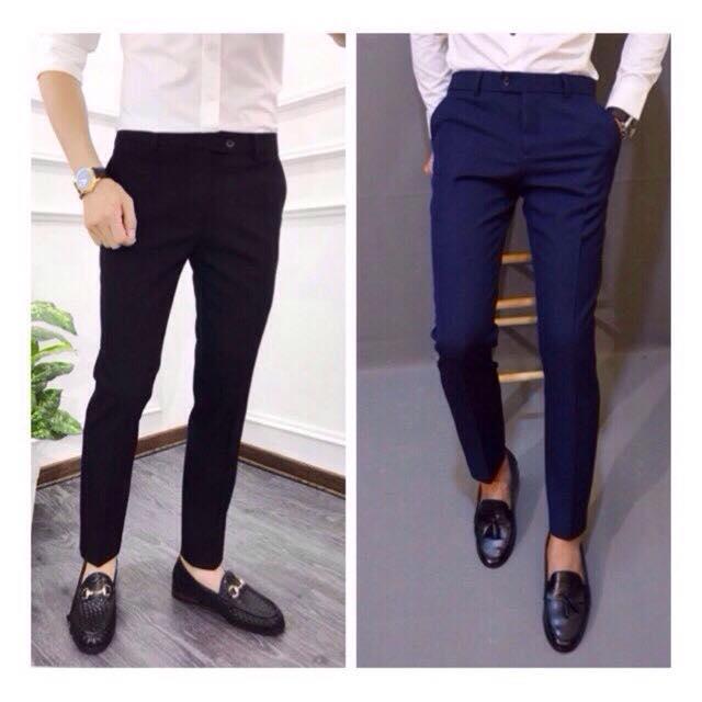 combo 2 quần âu nam đen + xanh than