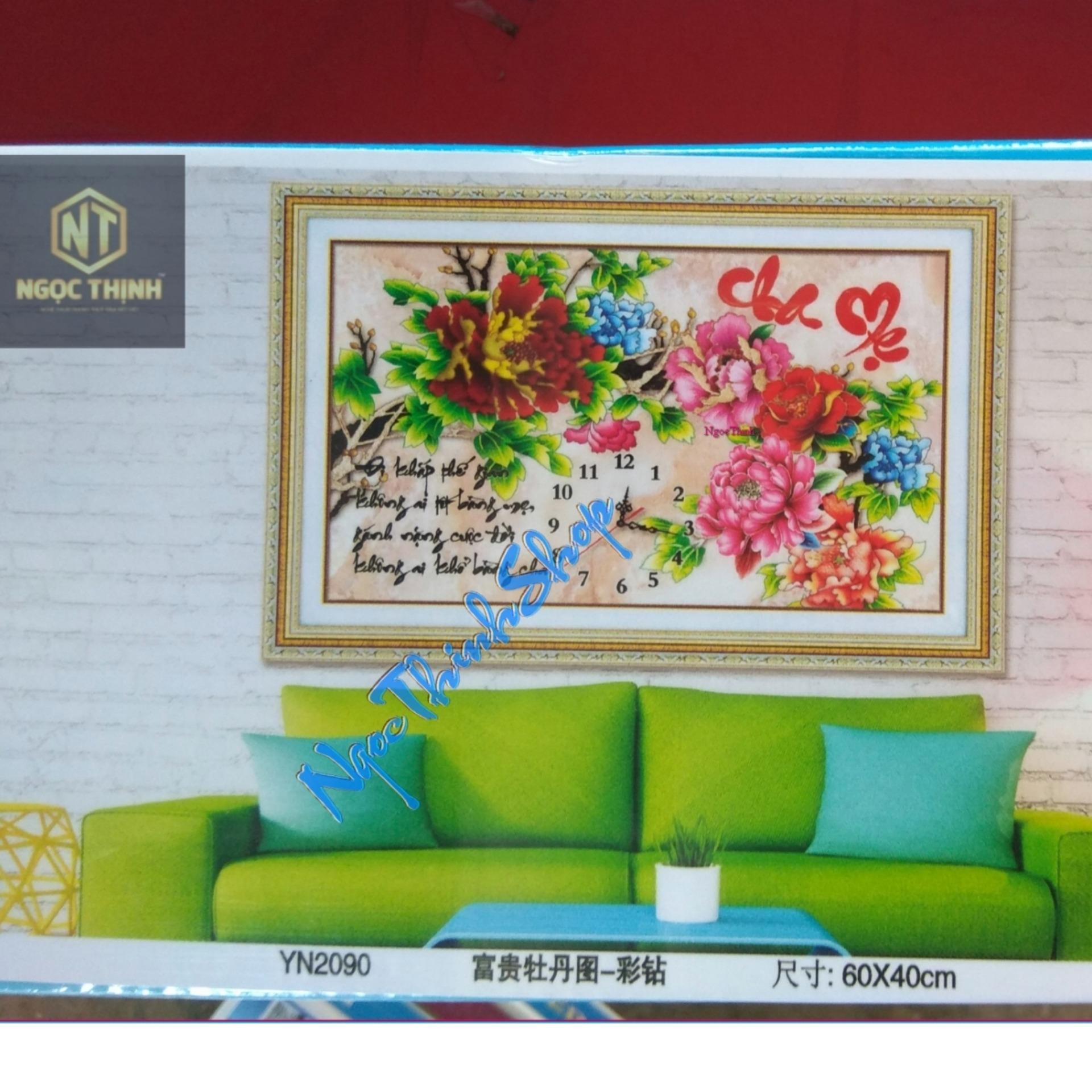 Tranh đính đá Đồng hồ Cha mẹ YN2090-Ngọc Thịnh