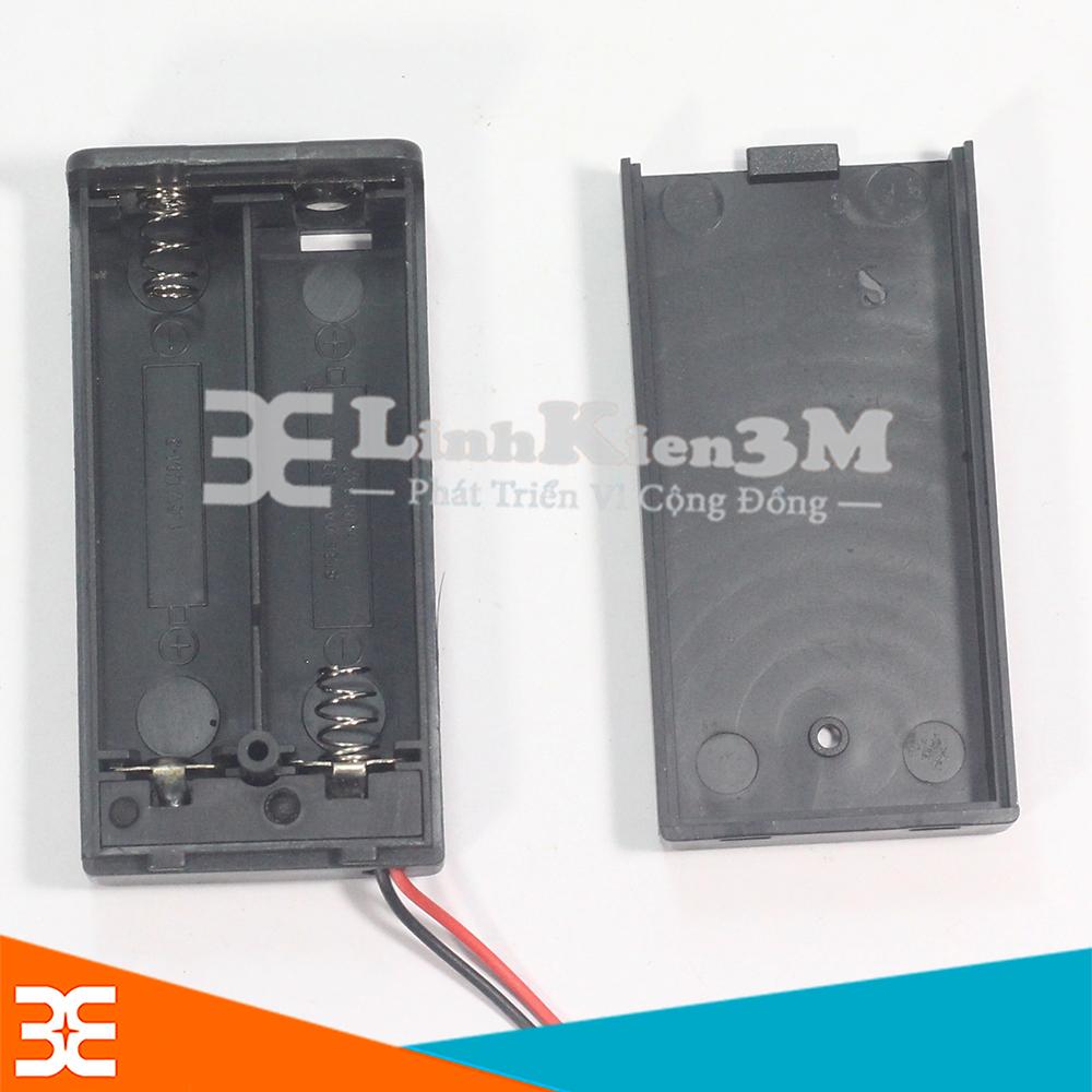 Bộ 2 Đế Pin AA Có Nắp ( Đấu Nối Tiếp ) 2 Pin