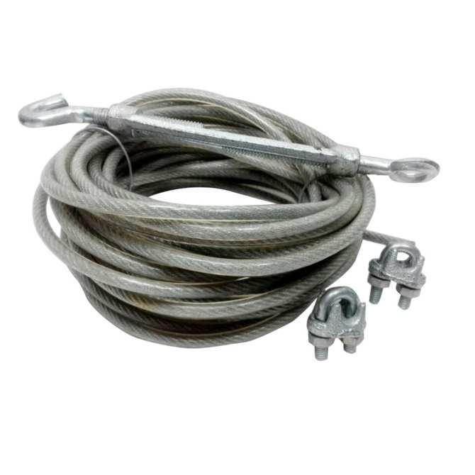 Dây phơi quần áo cáp bọc nhựa phi 6mm dài 5m + kèm 2 khoá cáp; 2 nở sắt móc 10mm; 01 tăng đơ