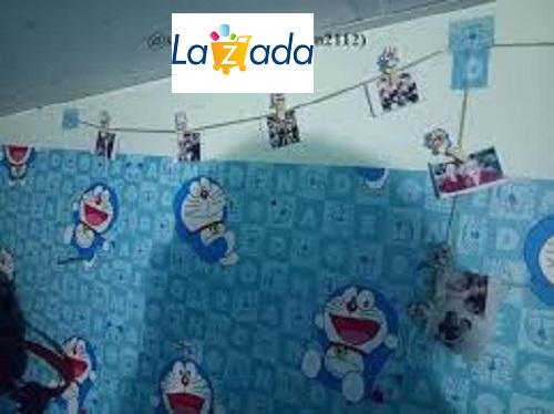 [HCM]5m Giấy dán tường họa tiết doremon cười